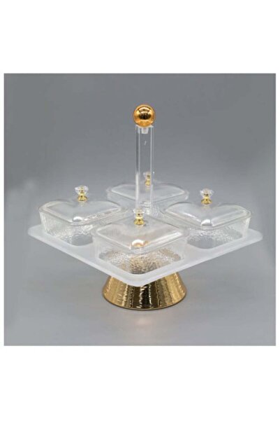 Genrice Transparent Acrylic Nut Plates with Gold Base