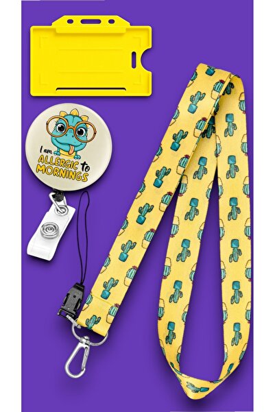 chic crazze مجموعة من 3 قطع من حزام الرقبة المزين بنقشة الصبار لحمل البطاقات ...