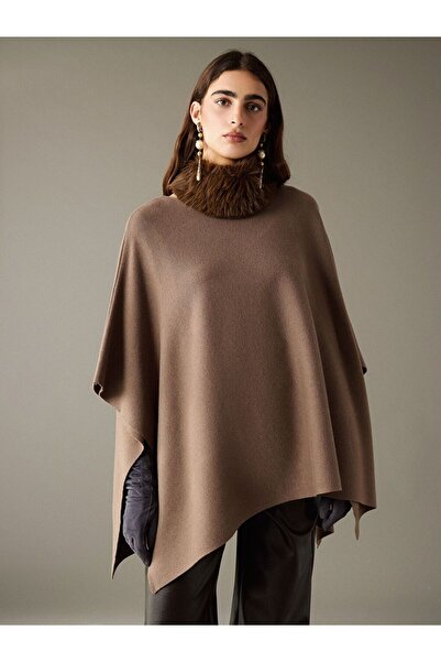 LC Waikiki Lcw Vision Crew Neck Oversized Women's Knitwear Poncho