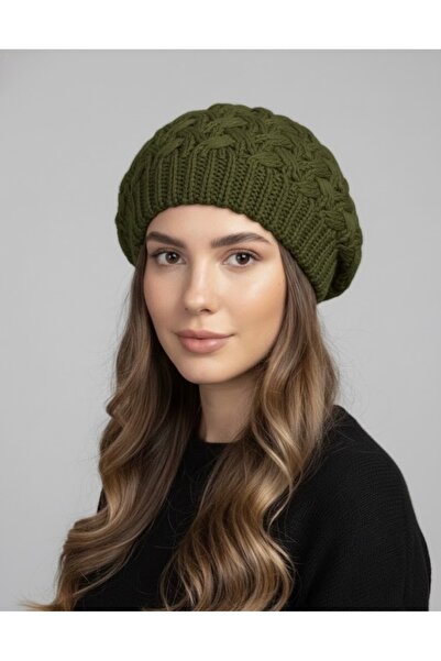 Şirin Giyim Aksesuar Knitted Beanie Painter Hat - Khaki Stylish Women's Winte...
