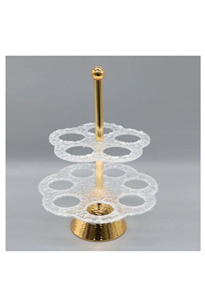 Genrice Transparent Coffee Cup Holder with Gold Stand