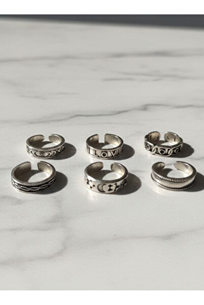 Shiklik 6 Pieces Toe Ring Set for Women Steel