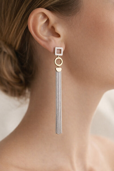 Feya Atelier Çelik Uzun Sallantılı Küpe