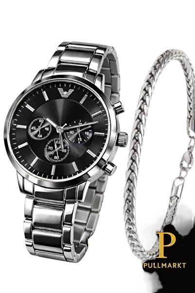 pullmarkt سوار + ساعة يد فولاذية