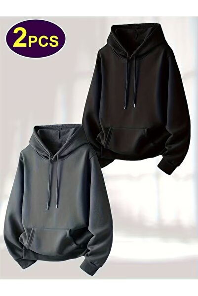 rocassi Pachet de 2 hanorace unisex cu glugă