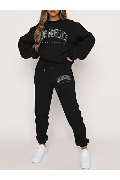 LAYORA Autumn/Winter New K Hooded Sweatshirt Solid Color Set for Women