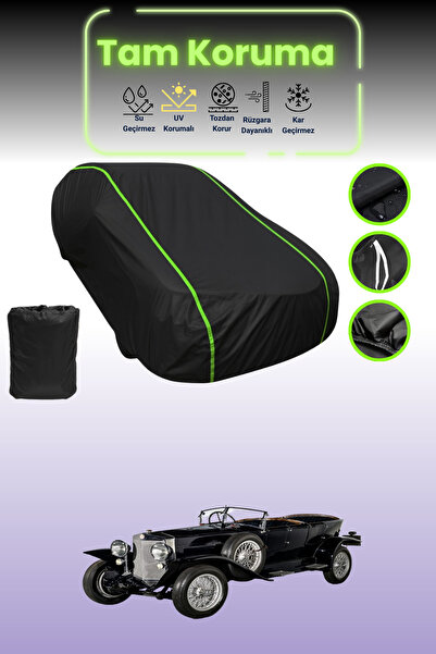 Dokaca Neo Black Neon Corded Fabric Fiat 519 Berlina 1922 - 1924 Compatible Car Tarpaulin Protection Cover