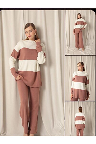 Abalı Yeni sezon kışlık triko 2li takım Durk park Nalan model