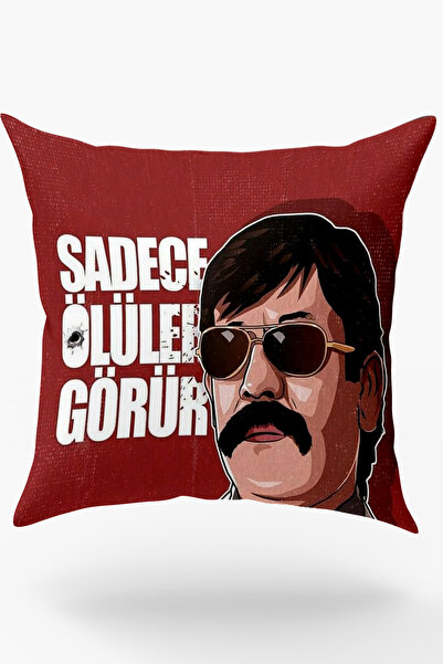 Karkan Tekstil Death Is the Only Thing That Sees Everything Printed Throw Pil...