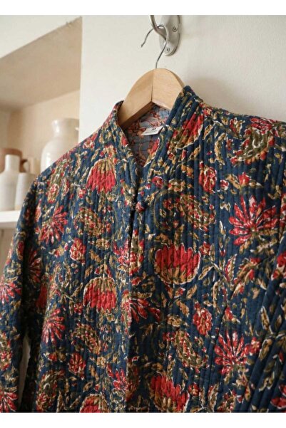 Yoncha Kadın Ceket %100 Pamuklu Çift Taraflı