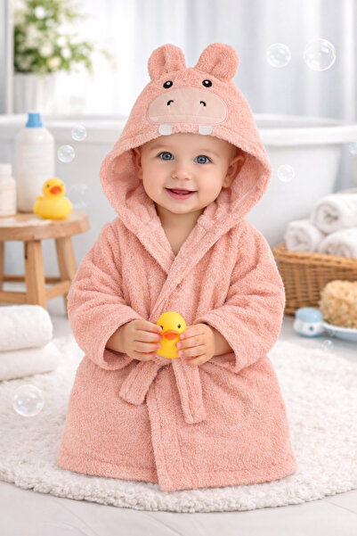 moukou Hooded Baby Bathrobes with Cute Figures – Soft Cotton, Quick Drying, 0-12 Months