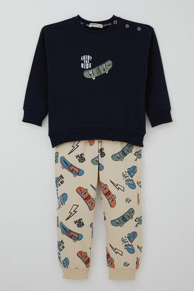 Breeze Baby Boy Tracksuit Set Skateboarding Time 9 Months-3 Years, Navy Blue