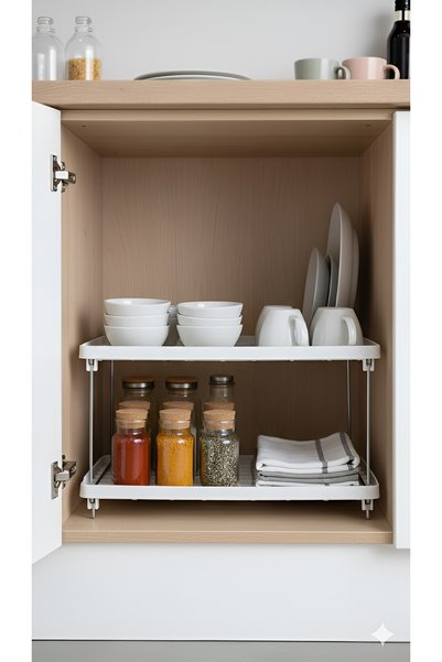 Real Mutfak 2 Pieces of In-Cabinet Shelf Organizer