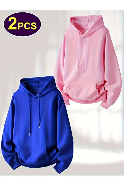 rocassi Pachet de 2 hanorace unisex cu glugă