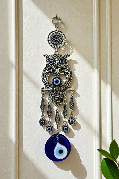 NazarNovaStore El Yapımı Metal Baykuş Figürlü Nazar Boncuklu Duvar Süsü Kapı ...