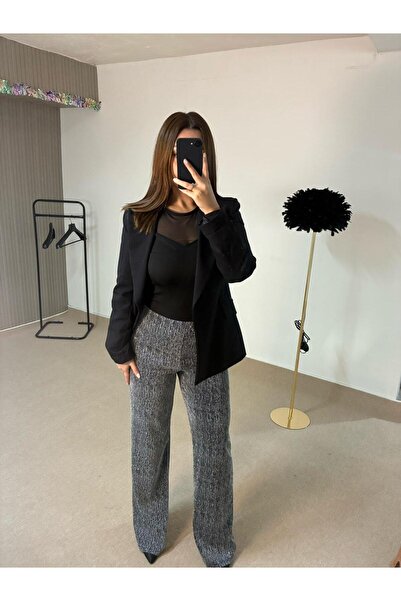 ecemce butik Taşlı Simli Pantolon