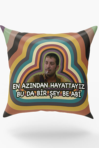 Karkan Tekstil En Azından Hayattayız Replikli Dekoratif Yastık
