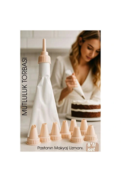 renklime BFS Profesyonel 8'li Krema Sıkma Torbası Seti | Pastacılık Dekorasyo...