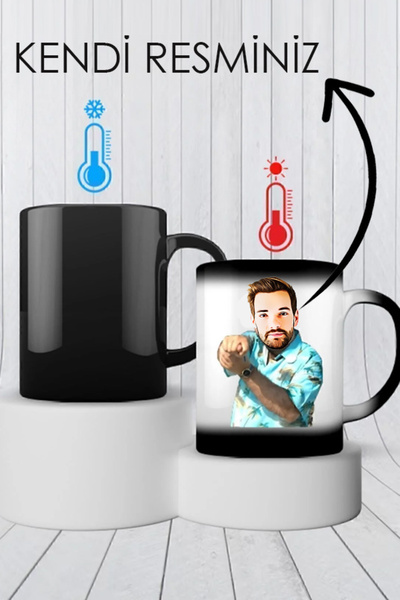 bikups Recep Ivedik Nah Baskılı Sihirli Kupa Bardak ( Kendi Resminiz )