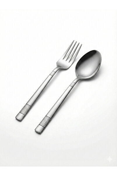 şahçelik 24 Parça Kaşık Çatal Takımı Star Model (12 Adet Yemek Kaşığı 12 Adet...