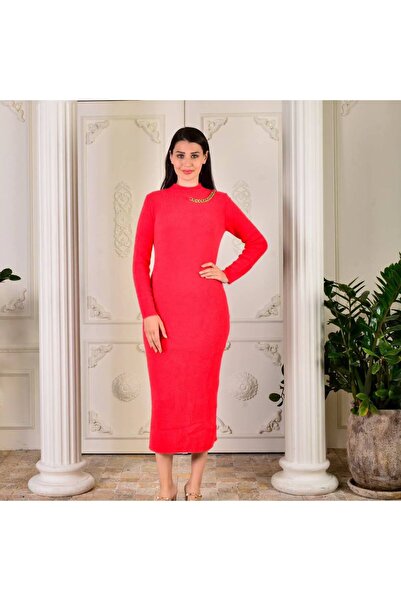 Cannes Long Sleeve Red Long Dress