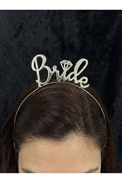 Leyli Kına Bride' Yazılı Metal Gümüş Gelin Tacı Ve Nedime Bekarlığa Veda Kına