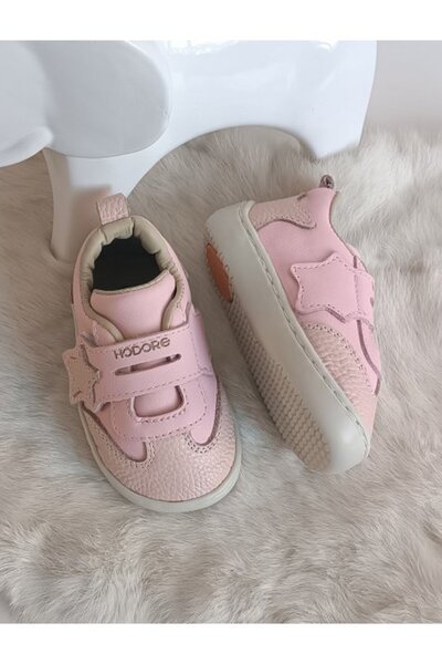 Hodore Starex Pink-Powder Детски спортни обувки от естествена кожа с ортопедична подметка