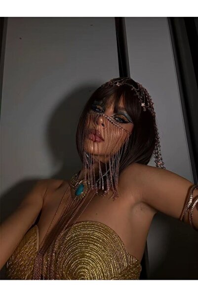 Ravinity Zincir Püsküllü Dansöz Peçesi, Zincirli Yüz Maskesi