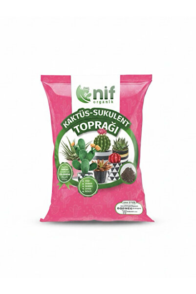 Nif Organik Kaktüs ve Sukulent Toprağı Sinek Yapmayan Özel Karışım 1 Lt