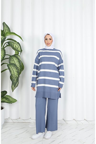 NİSUM MODA Striped Knitwear Trouser Suit