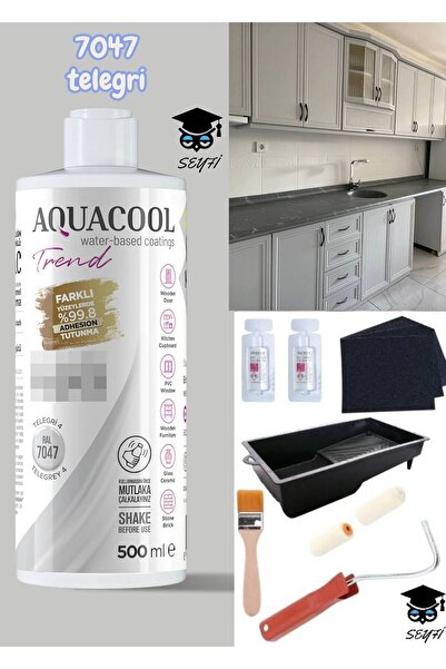 Aquacool Trend kendiliğinden vernikli çelik ahşap kapı beyaz eşya mutfak dolabı fayans petek metal boya 500 ml set