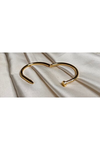 Poyi Aksesuar سوار من الفولاذ بلون ذهبي