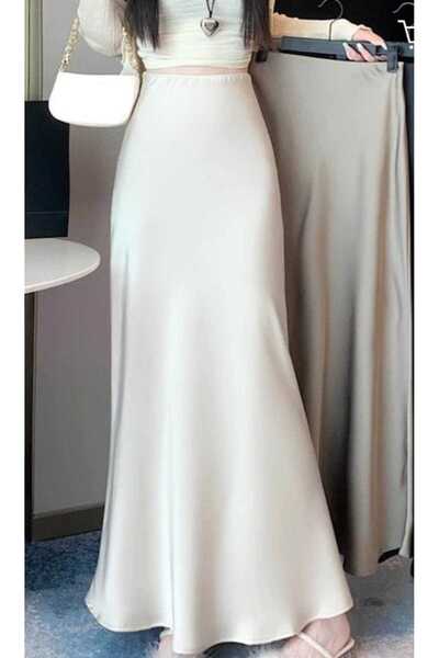 Gümüş Koleksiyon saten etek