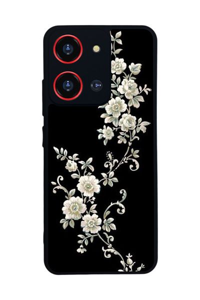Reeder S19 Max Pro S 108MP Uyumlu Yaldizli Cicek Tasarımlı Glossy Premium Kılıf