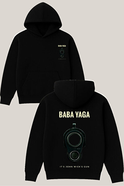 RawNox سويت شيرت بتصميم بابا ياجا باللون الأسود للجنسين قصة فضفاضة 3 Thread Ş...