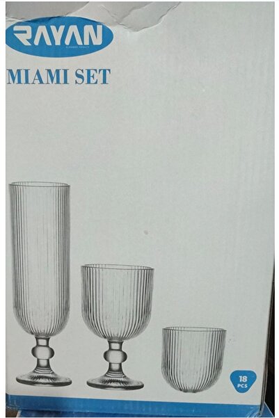 ORTAKÖY CENNETİ 18-Piece Tableware Set, Line Model, Fulut, for Soft Drinks an...