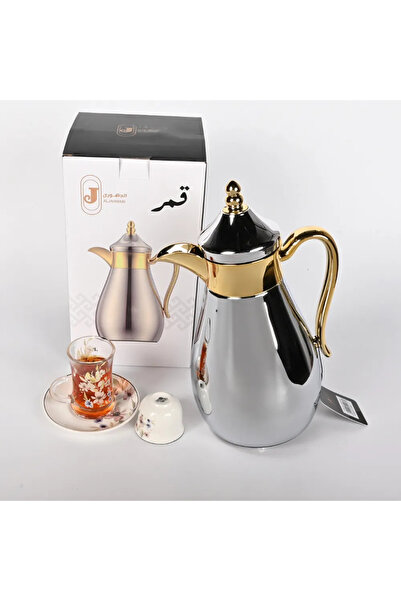 Generic Lunar Stainless Steel Thermos 1 Liter Silver with Gold