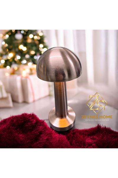 Zeynes Home Mantar LED Masa Lambası Şarjlı Kablosuz Dokunmatik & Mantar Gece ...