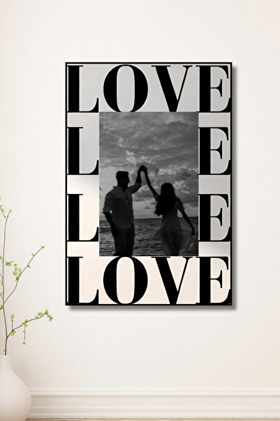 ERUMAR HOME Love Yazılı Kişiye Özel Fotoğraflı Sevgiliye, Arkadaşa Hediye Duv...