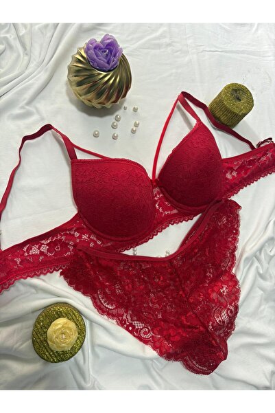 LİVA ÇAMAŞIR KIRMIZI DESTEKLİ İÇ ÇAMAŞIR TAKIMI