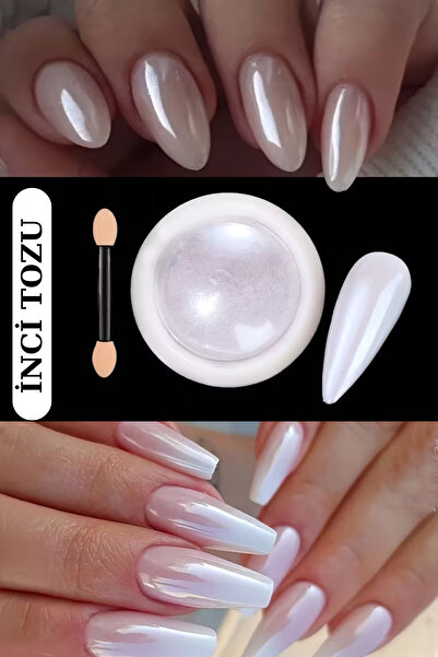 Uni zer Nail Art Sedefli İnci Tozu Kalıcı Oje Protez Tırnak Pearl Powder Tırn...
