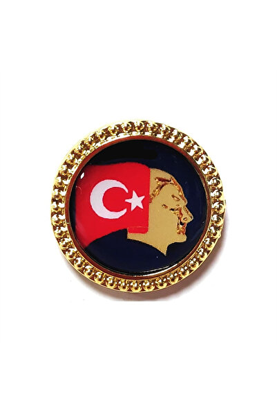 ÇUKUROVA ÜTÜ Jandarma Harici Kıyafet İçin Atatürk Rozeti, Bayraklı Ata Rozeti