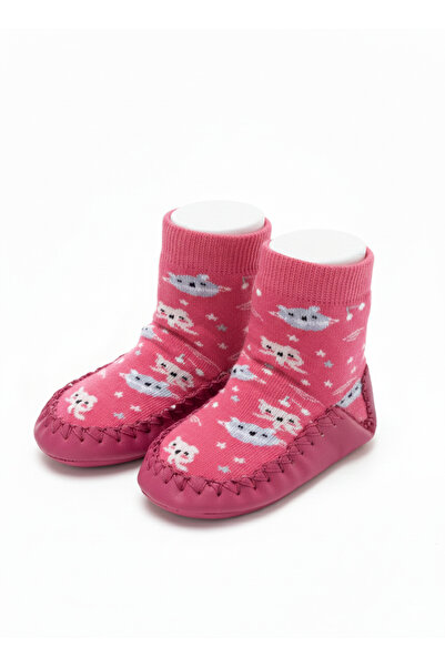 Minia Baby Sock Shoes |   Pink Patterned |   Non-Slip Base