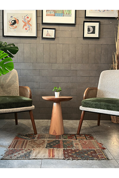 Fagus Wood Tekli Zigon Mantar Sehpa Mushroom | Masif Ahşap Modern Yan Sehpa