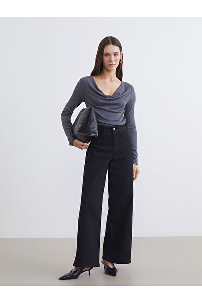 LC Waikiki Quality Pieces from Çelebi Store Draped Collar Gathered Blouse