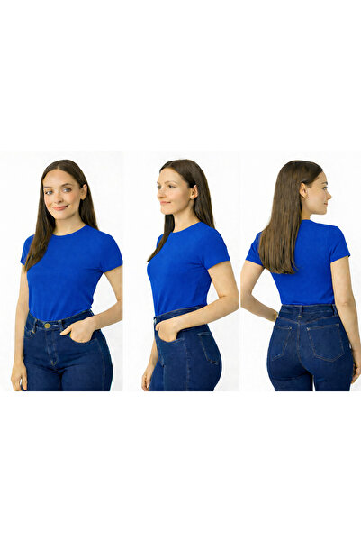 ingegno Body Bisiklet Yaka Yarım Kol örme kumaş viskon body kadın