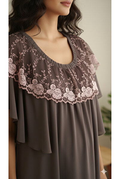 Maison Emarat Premium Floral Lace Detailing Short Night Dress