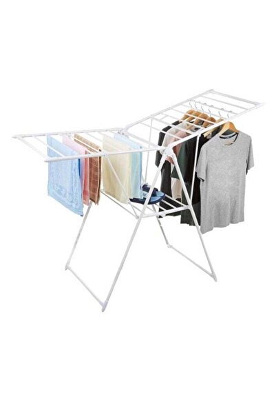 XIUWOO Clothes Drying Rack, Foldable Laundry Rack with Height-Adjustable Gullwings Space-Saving, Lau