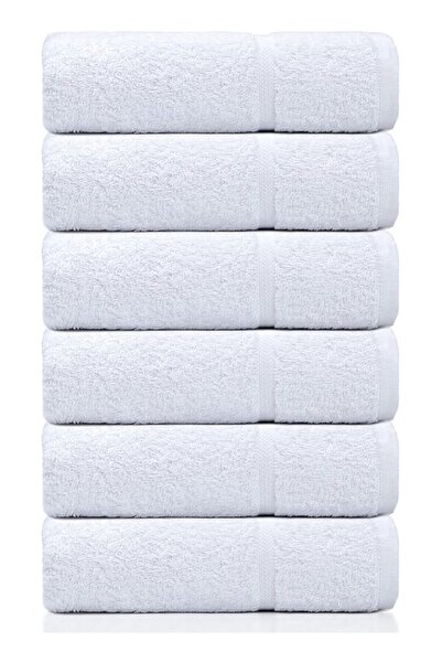 The Bros Pack of 6 Pieces Hand Towels with Border | Soft and Absorbent | Ideal for Home, Hotel, Salo