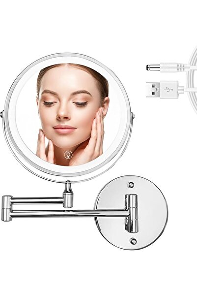 The Bros Wall Mounted Mirror with 1X/10X Magnification, LED Magnifying Mirror with 3 Colors Dimmable